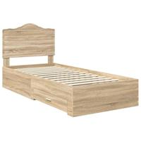 Bedframe met hoofdeinde Sonoma Eiken 75 x 190 cm Bewerkt hout - thumbnail