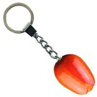 Tulp sleutelhanger oranje rood 3,5cm - thumbnail