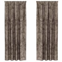 VidaXL Velvet gordijnen 2 pcs cappuccino 225 x 140 cm fluweel - thumbnail