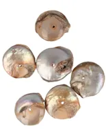 Edelsteen Kralen Parel Disc Bruin - 6 stuks (bijgekleurd) - thumbnail