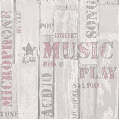 Noordwand behang urban friends & coffee wooden planks beige en roze