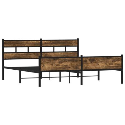 Bedframe zonder matras metaal gerookt eikenkleurig 183x213 cm - thumbnail