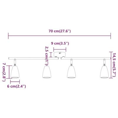 VidaXL Plafondspot met schijnwerpers wit 25.5 x 8 x 16 cm metaal