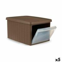 Opbergbak met Deksel Stefanplast Elegance Lateral Beige Plastic 29 x 21 x 39 cm (5 Stuks) - thumbnail