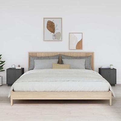 Nachtkastjes 2 st 40x34x45 cm massief grenenhout grijs