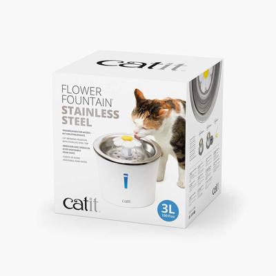Catit Flower Kattenfontein - 3L - RVS Bovenkant - Met LED - Wit
