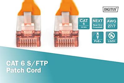 Digitus DK-1644-005/OR RJ45 Netwerkkabel, patchkabel CAT 6 S/FTP 0.50 m Oranje Halogeenvrij, Verdraaide paren 1 stuk(s)
