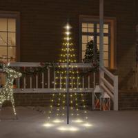 VidaXL Vlaggenmast kerstboom 108 led&apos;s warmwit 180 cm - thumbnail