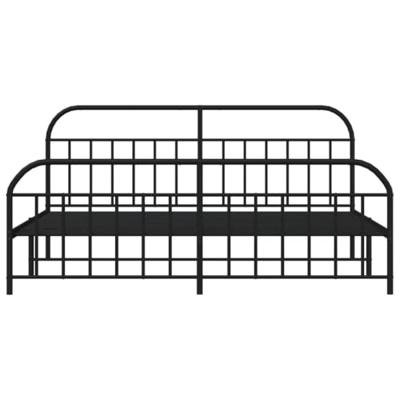 Bedframe met hoofd- en voeteneinde metaal zwart 200x200 cm
