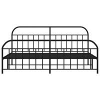 Bedframe met hoofd- en voeteneinde metaal zwart 193x203 cm - thumbnail