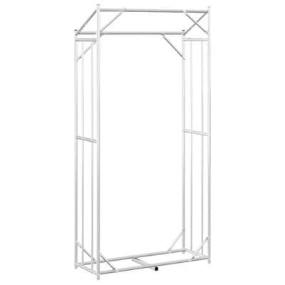 Haardhoutrek met regenhoes 100x40x200 cm gegalvaniseerd staal