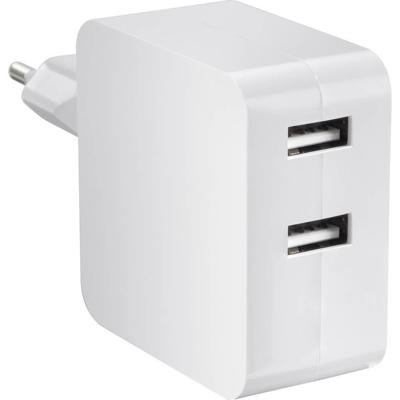 VOLTCRAFT SPS-2400/2+WH-N USB-oplader 24 W 2x USB-A Wit Binnen