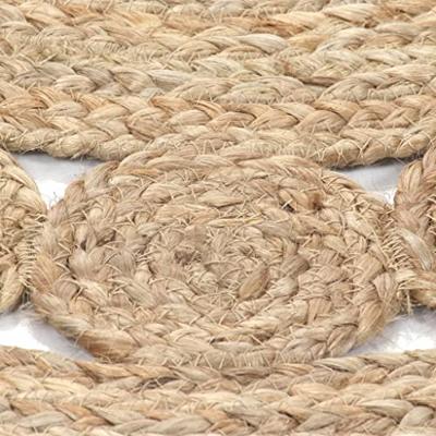 VidaXL Tapijt met ontwerp rond 150 cm gevlochten jute