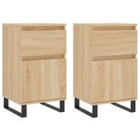 Dressoirs 2 st 40x35x70 cm bewerkt hout sonoma eikenkleurig - thumbnail