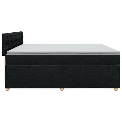 Boxspring met matras stof zwart 90x190 cm - thumbnail