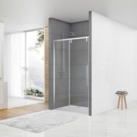 Nisdeur Van Rijn ST06 Schuifdeur Met Vaste Wand 180x200 cm 8 mm Soft Close Chroom - thumbnail