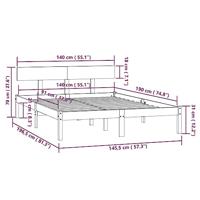 Bedframe massief grenenhout wit 140x190 cm - thumbnail