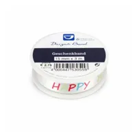 Horn cadeaulint Happy Birthday satijn 3 m | 36 stuks - thumbnail