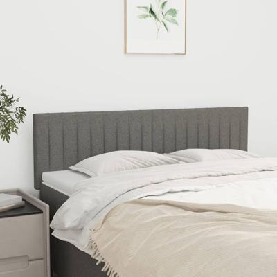 Hoofdborden 2 st 72x5x78/88 cm stof donkergrijs