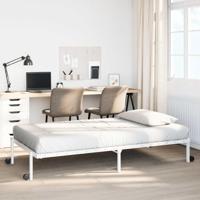 Bedframe zonder matras opvouwbaar 90x190 cm staal wit - thumbnail
