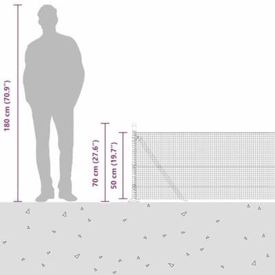 VidaXL Afrasteringspaal groen 25 x 0,5 m (16 x 16 mm gaas) staal