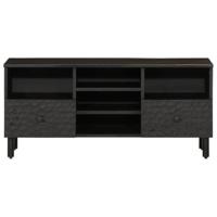 Tv-meubel 100x33x46 cm massief mangohout zwart - thumbnail