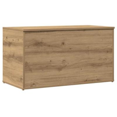 Opbergkist 84x42x46 cm bewerkt hout artisanaal eikenkleurig