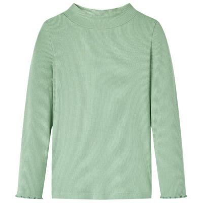 Kindershirt met lange mouwen lage col 104 donkermintkleurig Kindershirt met lange mouwen lage col 104 donkermintkleurig