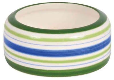 TRIXIE VOERBAK KONIJN STREEP GROEN / BLAUW / CREME 16 CM 500 ML