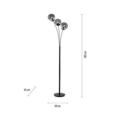 Just Light Zwarte vloerlampBig Widow 3-lichts - 14603-18