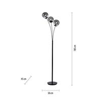 Just Light Zwarte vloerlampBig Widow 3-lichts - 14603-18 - thumbnail