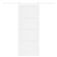 Schuifdeur met Beslagset Wit 83x202 cm Massief Houten Den - thumbnail