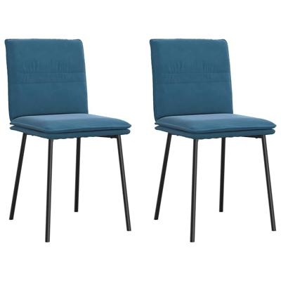 Eetkamerstoelen 2 st fluweel blauw