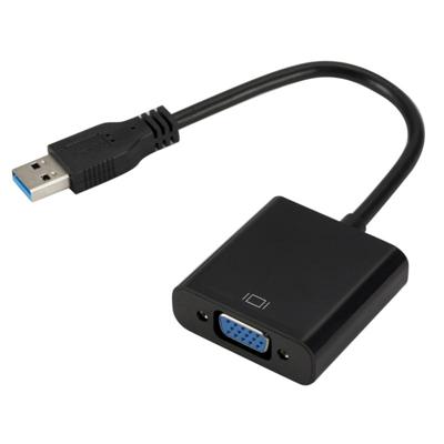 External Graphics Card Converter Cable USB3.0 to VGA Resolution: 720P(Black)