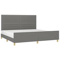 Bedframe zonder matras stof donkergrijs 200x200 cm - thumbnail