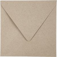 Creativ Company Gerecyclede envelop, afmeting envelop 16x16 cm, 120 gr, naturel, 50 stuk/ 1 doos - thumbnail
