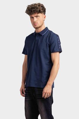 Guess Paul Pique Tape Polo Heren Donkerblauw - Maat S - Kleur: Blauw | Soccerfanshop