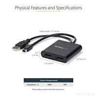 StarTech.com Mini DisplayPort naar DisplayPort multi-monitor splitter - 2 poorts MST hub - thumbnail
