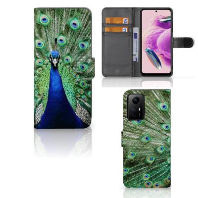 Xiaomi Redmi Note 12S | Telefoonhoesje | Met pasjeshouder | Pauw