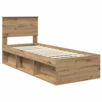 Bedframe Ambachtelijk eiken 75 x 190 cm Massief grenenhout - thumbnail