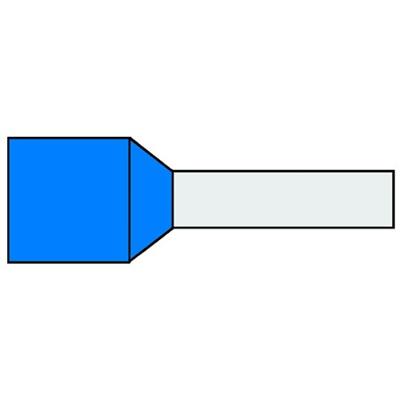 Geïsoleerde Adereindhuls 0,25qmm Blauw penlengte = 6mm