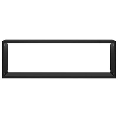 Wandschappen kubus 2 st 80x15x26,5 cm spaanplaat zwart