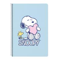 Notitieboekje Snoopy Love Blauw A4 80 Lakens - thumbnail