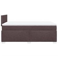 Boxspring met matras stof donkerbruin 120x200 cm - thumbnail