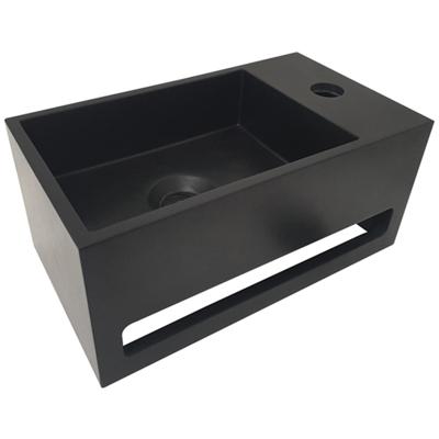 Wiesbaden Julia - Fontein - Rechts - 35x20x16cm - Solid Surface Mat Zwart