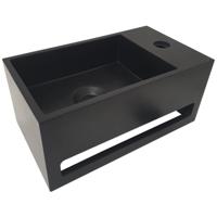 Wiesbaden Julia - Fontein - Rechts - 35x20x16cm - Solid Surface Mat Zwart - thumbnail