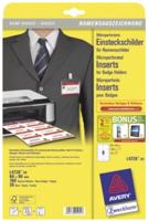 Avery-Zweckform L4728-20 Insteekplaatje naamplaatje 90 mm x 60 mm Wit - thumbnail