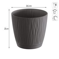 Prosperplast Plantenpot - kunststof - antraciet - D28 x H26 cm - thumbnail