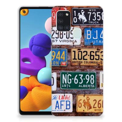 Samsung Galaxy A21s | Siliconen hoesje | met foto Kentekenplaten