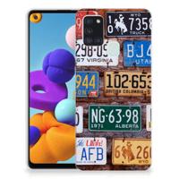 Samsung Galaxy A21s | Siliconen hoesje | met foto Kentekenplaten - thumbnail